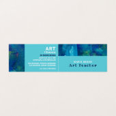 ブルーブラシストローク、アート先生、詳細 名刺 (外部フラット)