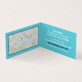 ブルーブラシストローク、アート先生、詳細 名刺 (内部)