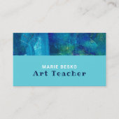 ブルーブラシストローク、プロフェッショナルアート先生 名刺 (正面)