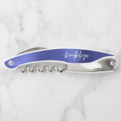 ブルーブラシフェイクド仕上げメタルモノグラムスクリプト ソムリエナイフ (裏面)