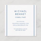 ブルーブラシモノグラムのド金属箔コンサルタント スクエア名刺 (裏面)