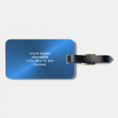 ブルーブラシ仕上げメタリックモノグラムイニシャル ラゲッジタグ (裏面横)