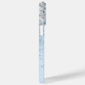 ブルーブラシ仕上げメタルシルバーグリッターモノグラム名 Case-Mate iPhoneケース (裏面 / 右)