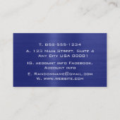 ブルーブラシ仕上げ金属ステンレス鋼 名刺 (裏面)