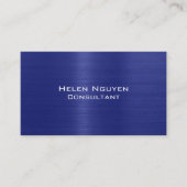 ブルーブラシ仕上げ金属ステンレス鋼 名刺 (正面)