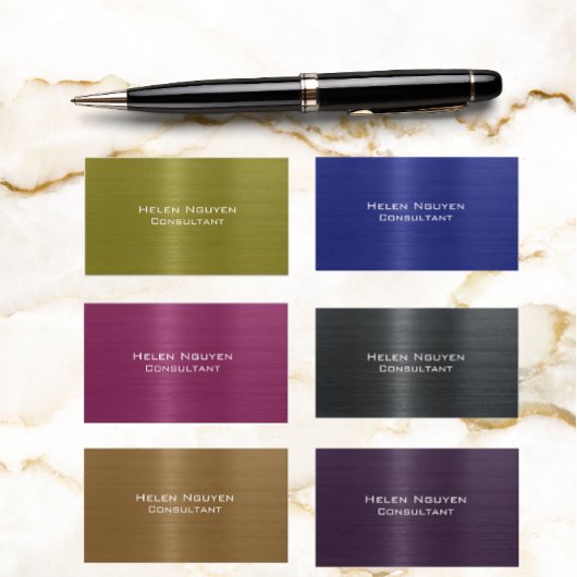 ブルーブラシ仕上げ金属ステンレス鋼 名刺