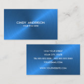 ブルーブラシ仕上げ金属光沢 名刺 (正面/裏面)