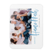 ブルーブラシ書道最も幸せなハヌカー写真 マグネット (縦)