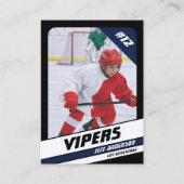 ブルーブラックのアイスホッケー鮮やかトレーディングカード コーリングカード (正面)