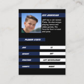 ブルーブラックのアイスホッケー鮮やかトレーディングカード コーリングカード (裏面)