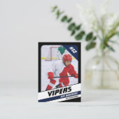 ブルーブラックのアイスホッケー鮮やかトレーディングカード コーリングカード (スタンド正面)