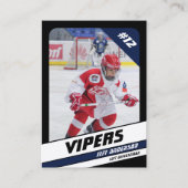 ブルーブラックのアイスホッケー鮮やかトレーディングカード コーリングカード (正面)