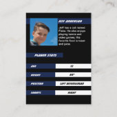 ブルーブラックのアイスホッケー鮮やかトレーディングカード コーリングカード (裏面)