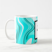 ブルーブラックのアクリル大理石を注ぐロゴのカスタムを追加 コーヒーマグカップ (左)