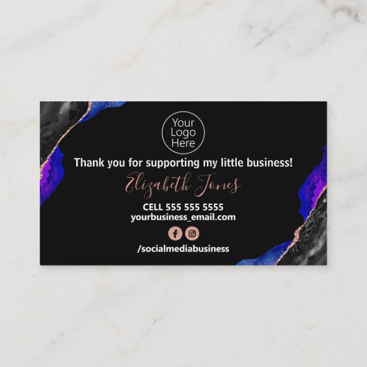 ブルーブラックインクゲート、ご購入いただきありがとうございます 名刺 (裏面)