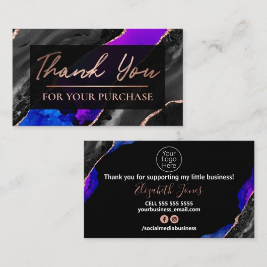 ブルーブラックインクゲート、ご購入いただきありがとうございます 名刺 (正面/裏面)