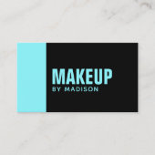 ブルーブラックエレガントシックモダンメイクアップアーティスト 名刺 (正面)