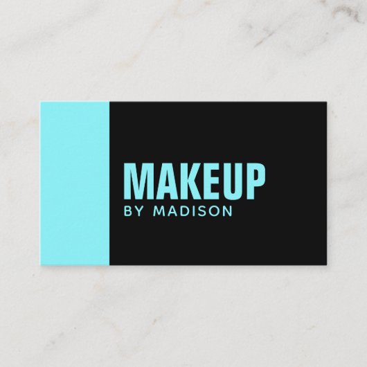 ブルーブラックエレガントシックモダンメイクアップアーティスト 名刺 (正面)