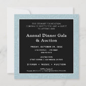 ブルーブラックエレガントディナ企業のー 招待状 (正面)