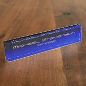 ブルーブラックエレガント机用ネームプレート デスクネームプレート (側面)