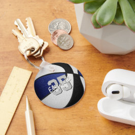 ブルーブラックカスタムジャージー番号バスケットボール キーホルダー