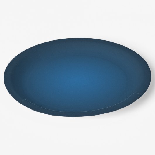 ブルーブラックカッコいいグラニーヴィネット ペーパープレート (アングル)