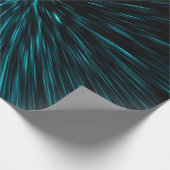 ブルーブラックカッコいい超銀河抽象芸術線 ラッピングペーパー (角)