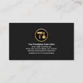 ブルーブラックグランジ金ゴールド波画家 名刺 (裏面)