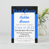 ブルーブラックグラードパーティーはっきりした卒業 招待状 (スタンド正面)