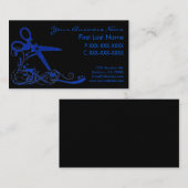 ブルーブラックグリッタースワールのヘアカットの名刺 名刺 (正面/裏面)