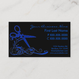 ブルーブラックグリッタースワールのヘアカットの名刺 名刺