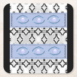 ブルーブラックコースター スクエアペーパーコースター