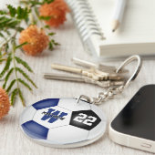 ブルーブラックサッカークラブチームが男の子を彩る キーホルダー (正面右)