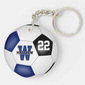 ブルーブラックサッカークラブチームが男の子を彩る キーホルダー (裏面)