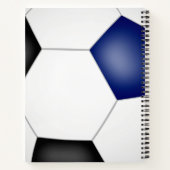 ブルーブラックサッカーチームのカラーカスタムモノグラム ノートブック (裏面)