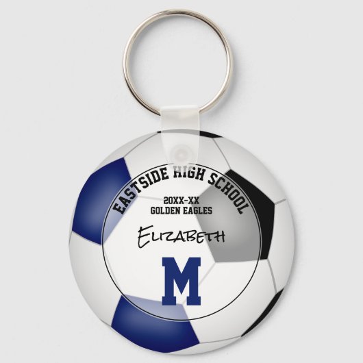 ブルーブラックサッカーチームは10歳未満の子供たちに贈り物を与える キーホルダー (正面)