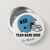 ブルーブラックサッカーヘルメット・カスタム 缶バッジ (正面&裏面)