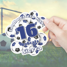 ブルーブラックサッカーボールチームの精神の集団 シール