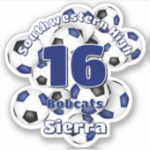 ブルーブラックサッカーボールチームの精神の集団 シール (正面)