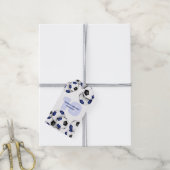 ブルーブラックサッカーボール子供の誕生日パーティー ギフトタグ (より糸付き)