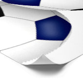 ブルーブラックサッカーボール子供の誕生日パーティー ポスター (角)