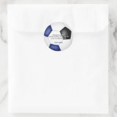 ブルーブラックサッカーボール子供の誕生日パーティー ラウンドシール (バッグ)