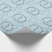 ブルーブラックサークルパーソナライズされた誕生日 ラッピングペーパー (角)