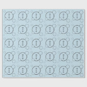 ブルーブラックサークルパーソナライズされた誕生日 ラッピングペーパー (フラット)