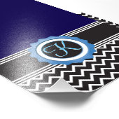 ブルーブラックシボロンモノグラム フォトプリント            (角)