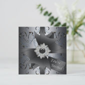 ブルーブラックシルバーブラックタイパーティー 招待状 (スタンド正面)