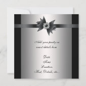 ブルーブラックシルバーブラックタイパーティー 招待状 (裏面)