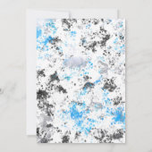 ブルーブラックシルバー(ばちゃばちゃ)跳ねるスウィート16誕生日 招待状 (裏面)