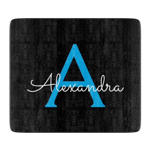 ブルーブラックスクリプトモノグガーリーラム名 カッティングボード (正面)