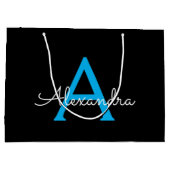 ブルーブラックスクリプトモノグガーリーラム名 ラージペーパーバッグ (裏面)